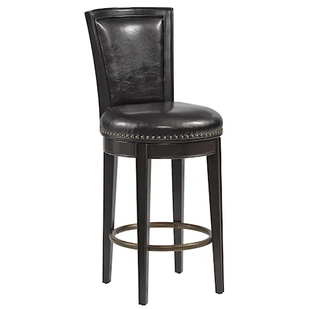 Swivel Bar Stool w/ Nailhead Trim